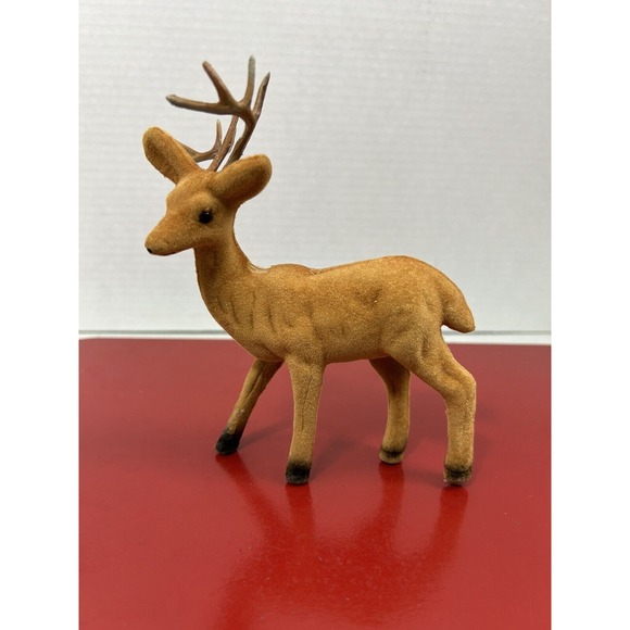Vintage‎ Flocked Deer Buck - Picture 1 of 12